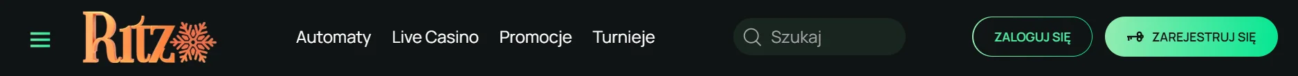 Ritzo Casino - górny przycisk Zarejestruj się